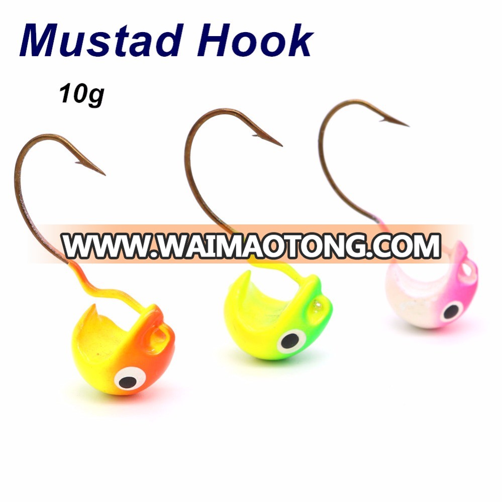 Wholesale Lead Jig Head Hook High Carbon Steel 10g Mustad Hook Inverted Hook Bait