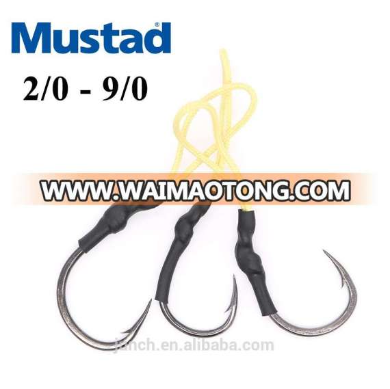 Mustad Assist jigging Hook 2/0 3/0 4/0 5/0 6/0 7/0 8/0 9/0 Metal Jig Assist Hooks Stainless Steel Jig Hook Kevlar Line