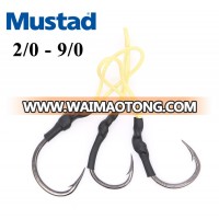 Wholesale Mustad Fishing Hook 2/0 3/0 4/0 5/0 6/0 7/0 8/0 9/0 Metal Jig Assist Hooks Stainless Steel Jig Hook Kevlar Line